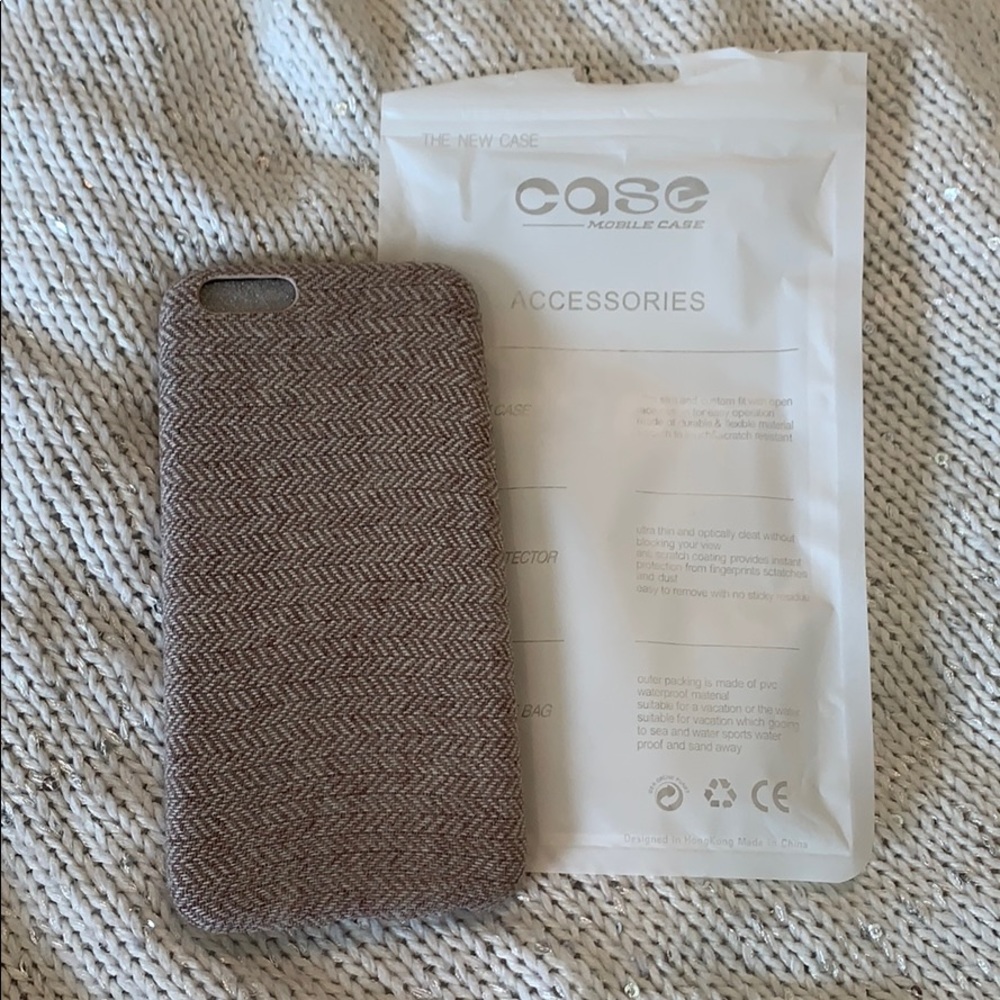 iPhone 6 Case Brown Herringbone